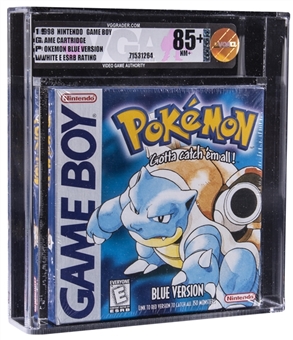 1998 Nintendo Game Boy (USA) "Pokemon Blue Version" Rattata Screenshot White ESRB Sealed Video Game - VGA NM+ 85+